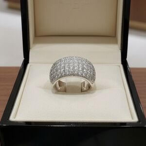 5 Row Silver CZ Ring